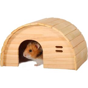 منزل مخبأ الهامستر السوري ، الهامستر الخشبي الطبيعي إخفاء كوخ للفئران الفئران الفئر in Kuwait