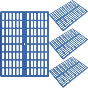 NOLITOY 4pcs Rabbit Cage Mat, Bunny Resting Pads with Hole Pet Mat for Guinea Pig Chinchilla Ferret Small Animal Blue 13.2x9.8in
