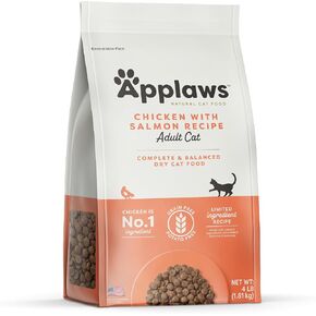 Applaws Complete Dry Cat Food, Grain-Free, Limited Ingredient Food with Added Vitamins & Minerals, Protein, Natural Cat Food, Supports Digestion, Chicken & Salmon (4 Pound Dry Cat Food)