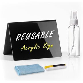 Mini Chalkboard Signs for Food, 8 Pack Acrylic Small Tent Chalkboards Blackboard, 4" x 3" Premium Buffet Labels, Reusable Table Signs, Name Tags for Party, Banquets, Wedding Receptions, Birthdays