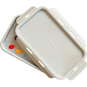 Hue Haven Acrylic and Oil Palette: A Stay-Wet, Anti-Leak, Airtight Palette with Lid for Keeping Acrylic and Oil Paint Fresh, with 10 PCS Complementary Brushes