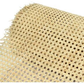 16" Width Rattan Cane Webbing Roll 2 Feet Length Hexagon Weave Pre-Woven Cane Mesh Net Open Weave Wicker Rattan Sheet Furniture, Chair, Cabinet, Ceiling (2 FEET)