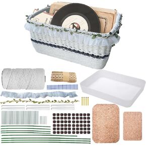 Aouxseem Weaving Storage Storage Basket DIY Making Kits ، Macrame Weaving Organizer Basking with Carring Bainting Baintry Bathroom Bathroom Bathroom Mitchens Boho Decor