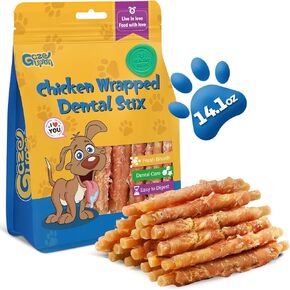 Dog Dental Sticks, Healthy Dog Treats, Made with Real Chicken and Peanut Butter w/Glucosamine Chondroitin, Easy to Digest