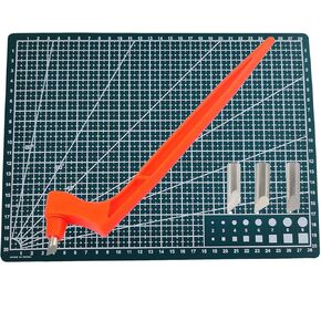 Craft Cutting Tools Set,A4 Cutting Mat,Craft Cutting Knives with 3 different 360 Degree Rotating Blades Stainless Steel Cutter Pen for DIY Crafts Stencils Scrapbooks (Orange）
