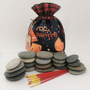 20PCS Flat Smooth River Rocks for Painting, Crafts, 2-3 inches, Kindness Stones Rocks Pebbles for Art Crafts, Party, Activity, Classroom, Holidays