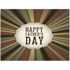 Small World Greetings Large Vintage Burst Happy Father’s Day Card - Blank Inside with Envelope - 11.75"x9" - Dads, Grandfathers, Stepfathers, Father-In-Laws, and more
