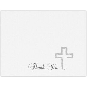 Small World Greetings Simple White Religious Thank You Cards 24 Count - Blank Inside with Envelopes - A2 Size (5.5"x4.25")