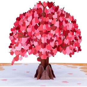 Paper Love 3D Heart Tree Pop-Up Cards, for Birthday, Anniversary, Mothers Day, Thank You, Get Well, All Occasion - 5" x 7" Cover - Includes Envelope and Note Tag