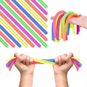 12 Pcs Sensory Toys for Kids,Fidget Stretchy Strings for Stress, Anxiety , Sensory Toys Special Needs for Autistic ADHD Autism Children Toddlers Boys Girls, Christmas Party Birthday Favor-Mixed Colors