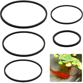 5 Pcs Fish Feeding Ring,Aquarium Floating Plant Rings Aquarium Floating Plant Barrier Foam Floating Plant Corral Aquarium Feeding Ring Round Feeding Ring for Fish Tank,Black