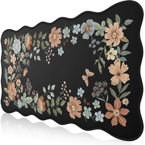 iCasso Desk Matt for Desktop, Black Desk Mat, Cute Desk Pad Mat, XXL Large Mouse Pad for Desk, Anti-Slip Big Mousepad with Stitched Edges, Keyboard Pad Mouse Mat for Computer(Black)