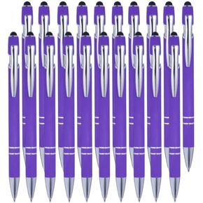 20 Pack Ballpoint Pen 2-in-1 Stylus - Dual Function Pen with Touch Screen Stylus and Black Ink (Light Pink)
