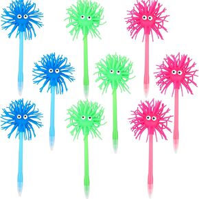 9 PCS Sea Hurchin Proper Pen Cute Sea Hurchin على شكل قلم ألعاب الرسوم المتحركة الرباطية المطاطية الناعمة وحش الحبر القلم لمستلزمات حفلات المكاتب المدرسية ، 3 ألوان