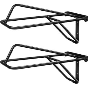 Dunzy 2 Pieces Portable Folding Saddle Rack Collapsible Saddle Storage Rack, Wall Mount Black Stand for Horse Trailer Western Saddles Horses Blanket Stall (Classic Style)