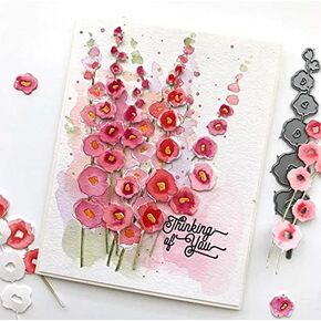 Plum Blossom 3D Backgrounds Frame Metal Die Cuts, Plum Blossom Cutting Dies Cut Stencils Card Paper Craft DIY Template Metal Cutting Dies Album Embossing Paper Dies for Card Making Scrapbooking