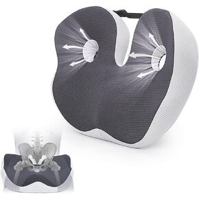 Seat Cushion for Office,Car & Home,Outfany Ergoseat Memory Foam Office Chair Cushion,Chair Cushions Tailbone, Sciatica, & Coccyx Pain Relief for Long-Sitting Professionals