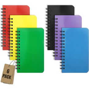 6 Pack Small Spiral Notebook Pocket Notebook 3x5 Spiral Notepads With Lined Pages, Small Top Spiral Notebook Little Mini Memo Steno Note Pads for Outdoor Home Office College School