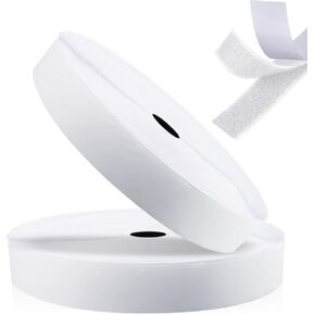 33ft Sew on Hook and Loop Tapes, 1 Inch Wide Interlocking Tape, Heavy Duty Velcro Strips for Fabric, Sew on Velcro for Sewing Crafts DIY Projects, Non Adhesive Hook and Loop Strips, White