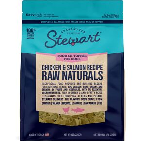 Stewart Raw Naturals Freeze Dried Dog Food, Chicken and Salmon Recipe, 8 Ounce Bag, Complete and Balanced Nutrition