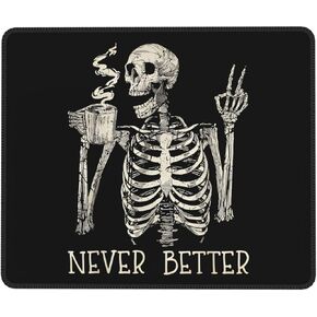 Skull Mouse Pad for Desk, Cute Skeleton Mouse Pads for Wireless Mouse, Funny Waterproof Mousepad for Office Laptop Computer, Non-Slip Rubber Base Stitched Edge (Color-D)
