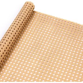 16" Width Plastic Cane Webbing Rattan Webbing Roll,23.6'' Length Faux Cane Open Weave Mesh Rattan Caning Material for Cabinet,Chair,Furnitur