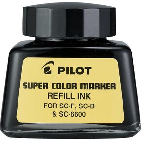 PILOT Super Color Permanent Marker Refill Ink, Black Ink, 1 Ounce Bottle with Dropper (43500)