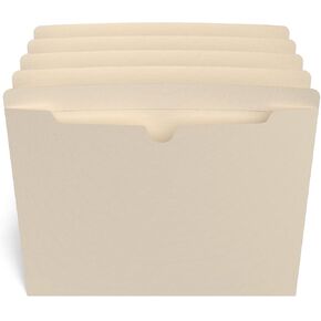 Staples 293050 Manila File Jackets with Reinforced Tab Letter Size Flat 100/Box