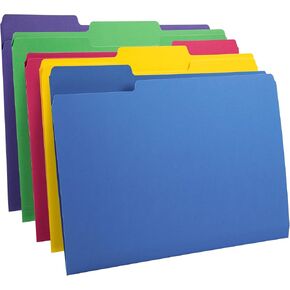 Amazon Basics 3 Tab Heavyweight Manila File Folders, Letter Size, Assorted Colors, Pack of 400