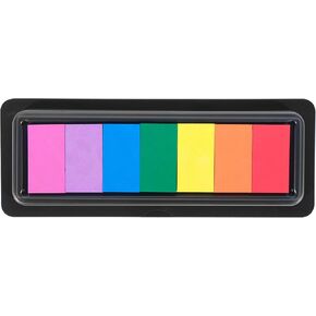 CraftyManor 7 Rainbow Colors Washable Stamp Pad for Kids Finger Paint, Latex Foam Washable Finger Print Ink Pads for Kids Classroom, Clothing Stamp, Letter Stamps…(1PCS)