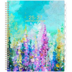 2025-2027 Monthly Planner - Monthly Planner 2025-2027, JUL 2025 - JUN 2027, 24-Month Planner, 2-Year Monthly Planner 2025-2027, 9" x 11", Monthly Planner with Tabs, Contacts + Back Pocket + Twin-wire Binding - Oil Painting