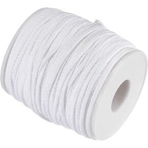MECCANIXITY Braided Candle Wick Cotton 45 PLY 200 Ft Long 2.7mm Flat Wide for DIY