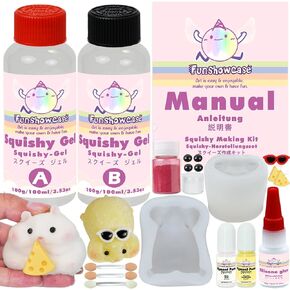 Taba Squishy Maker 2 Hamster Silicone Molds+Gel+Kits Fufu Squish Making Pack