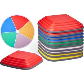 Vevor Balance Steping Stones for Kids ، 10 pcs ، ما يصل إلى 220 رطلاً ، والأحجار الصغار غير المنقوسين ، وأحجار تنسيق الدورة العائلية للعب الداخلية أو الخارجية للأطفال الذين تتراوح أعمارهم بين 3 4 5 6 7 8+