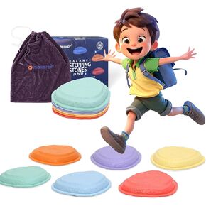 Makarci Stepping Stones for Kids ، 6pcs Toddler Sensory Toys Toys Kids Texplination & Motor Marchse Play Indoor and Outdoor ، DateLip Rupber Rim Rim Stones for Kids 3+ ، jornd Course