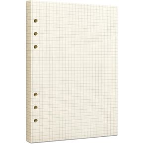 A5 Dot Grid Filler Paper, 6-Hole Punched, 100GSM Dotted Loose-Leaf Paper and Planner Inserts for Planners, Meeting Notes, and Bullet Journals,80 Sheets/160 Pages