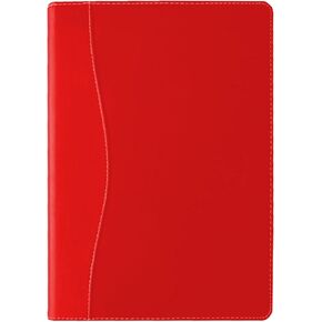 منظم وثيقة Padfolio Binder A5 مع مفكرة مبطنة قابلة لإعادة التعبئة ، محفظة مجلد المبتدئين للرجال ، باللون الأحمر