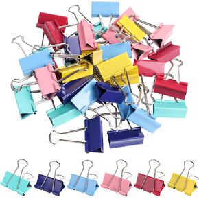 Ufmarine Large Binder Clips 1.6 Inch (36 pcs), Colored Big Binder Clips Paper Clamps for Office