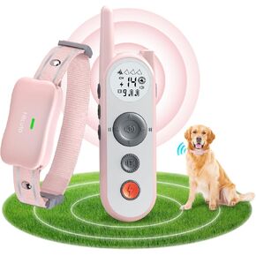 Wireless Dog Fence System - 3500ft Range, 6000ft Remote Training Collar 2-in-1, Rechargeable, IPX7 Waterproof, 3 Modes (Beep, Vibration, Shock), Keypad Lock, LED Light for 10-130lbs Dogs