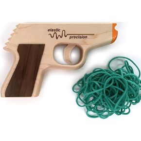 Model PPK Rubber Band Gun Made from Solid Hardwoods with Rapid-Fire Semi-Automatic Action and Walnut Grips