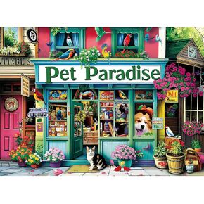 Jigsaw Puzzles for Adults 300 Pieces,Pet Store Adult Puzzles Animals Paper Puzzle with Large Poster Great Birthday Party Gift for Adult Children Elderly Challenging Family Activity 20.5 x 15 in