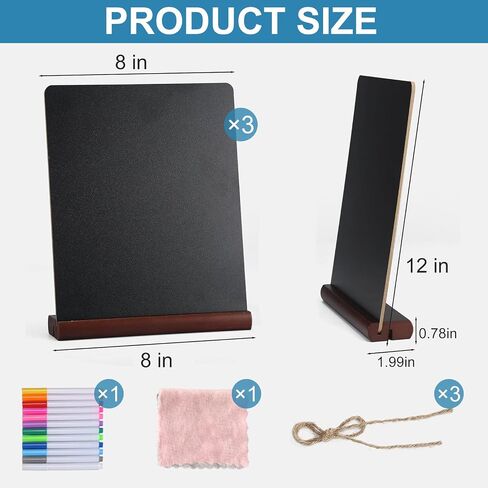 8 x 12 inch Chalkboard Signs - Small Chalk Board with Wood Base, Erasable Message Board Double-Sided Writing Board Table Menu Board for Kitchen Wedding Bar and Restaurant Display (4 Packs) in Kuwait