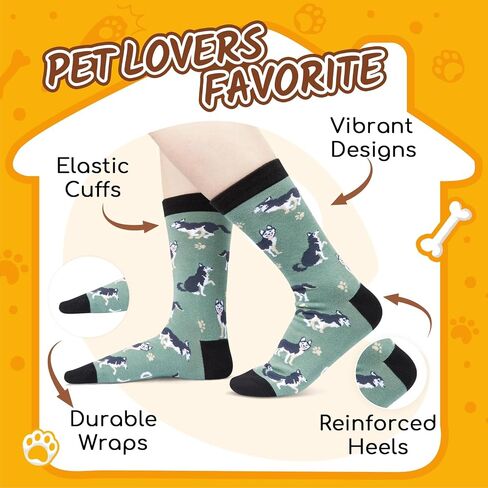 Zmart Novelty Unisex Husky Socks for Women Men, Crazy Husky Gifts for Husky Lovers in Kuwait