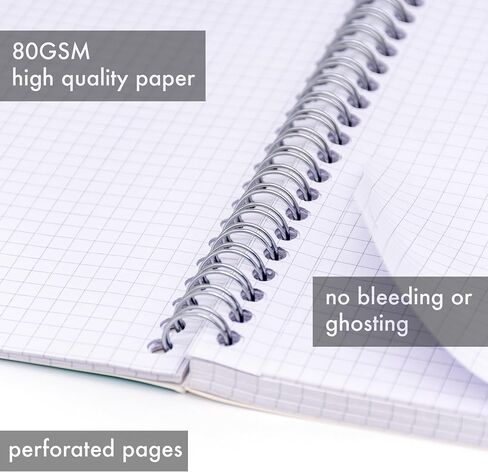 Pukka Pad 5 Subject Spiral Notebook 3-Pack - 200 Pages, 100 Sheets of 80GSM Paper with Repositionable Dividers & Perforated Edges for School & Office Planning & Organization - B5-7 X 10, Bloom in Kuwait