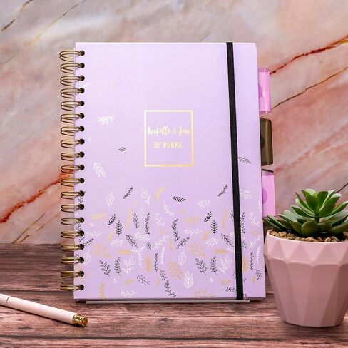 Pukka Pad 5 Subject Spiral Notebook 3-Pack - 200 Pages, 100 Sheets of 80GSM Paper with Repositionable Dividers & Perforated Edges for School & Office Planning & Organization - B5-7 X 10, Bloom in Kuwait