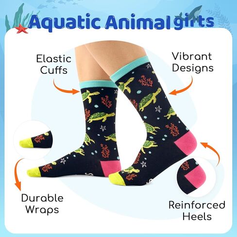 HAPPYPOP Animal Lover Gifts for Women Girls - Funny Frog Octopus Socks Teens, Dolphin Turtle Gifts in Kuwait