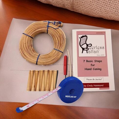 KIRCH CANING KIT ، 6.4 أوقية | مزدوج مع شريط قياس نسيج Westlake Art - مجموعة إصلاح كرسي الروطان ، مع الأدوات والمواد والتعليمات السهلة لاستعادة الأثاث DIY in Kuwait