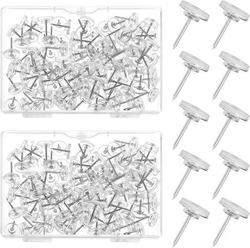 200 Pcs Clear Flat Push Pins Thumb Tacks for Wall, Cork Board, Posters, Fabric, Maps in Saudi Arabia