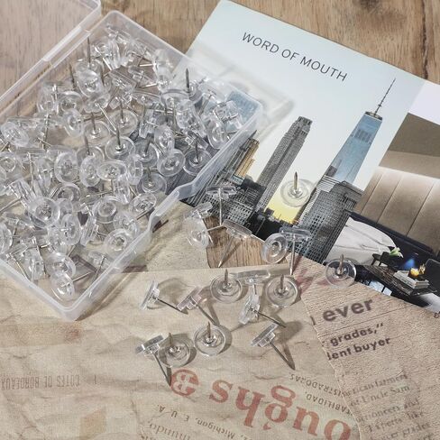 200 Pcs Clear Flat Push Pins Thumb Tacks for Wall, Cork Board, Posters, Fabric, Maps in Saudi Arabia