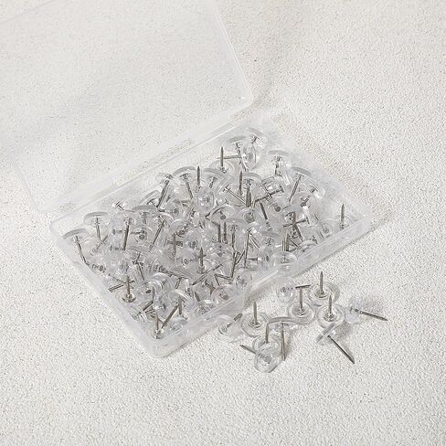200 Pcs Clear Flat Push Pins Thumb Tacks for Wall, Cork Board, Posters, Fabric, Maps in Saudi Arabia